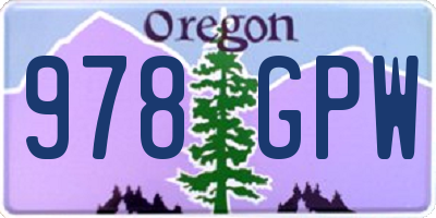 OR license plate 978GPW