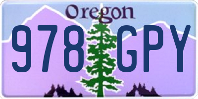 OR license plate 978GPY