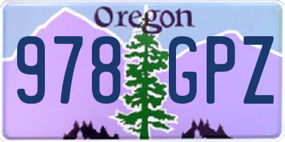 OR license plate 978GPZ