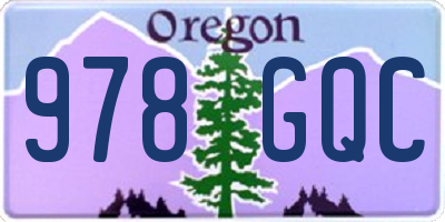 OR license plate 978GQC