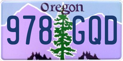 OR license plate 978GQD