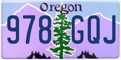 OR license plate 978GQJ