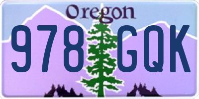 OR license plate 978GQK
