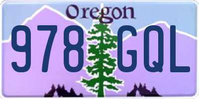 OR license plate 978GQL