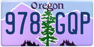 OR license plate 978GQP