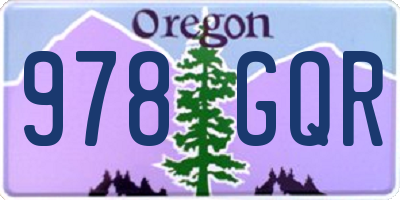 OR license plate 978GQR