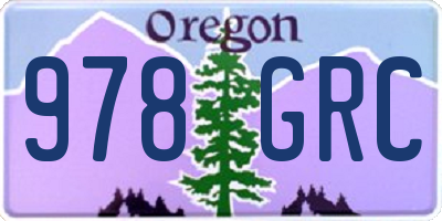 OR license plate 978GRC