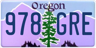 OR license plate 978GRE