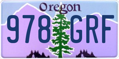 OR license plate 978GRF
