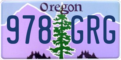 OR license plate 978GRG