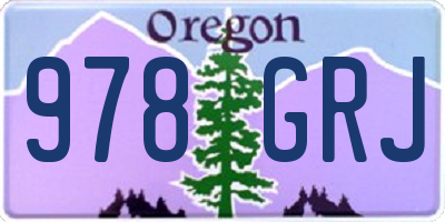 OR license plate 978GRJ