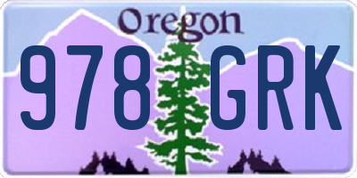 OR license plate 978GRK