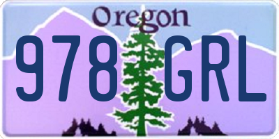 OR license plate 978GRL