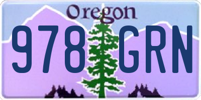 OR license plate 978GRN