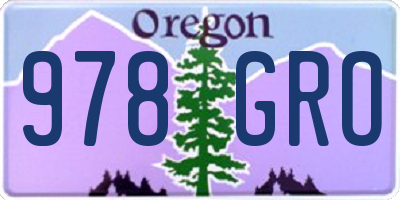 OR license plate 978GRO