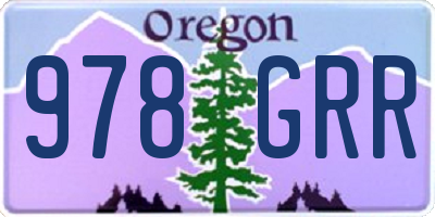 OR license plate 978GRR