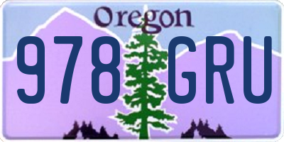 OR license plate 978GRU