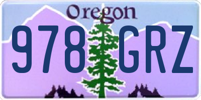 OR license plate 978GRZ