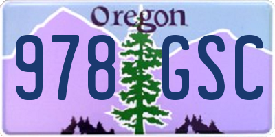 OR license plate 978GSC