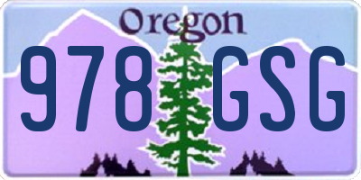 OR license plate 978GSG