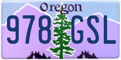 OR license plate 978GSL
