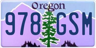 OR license plate 978GSM