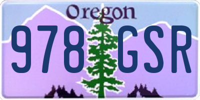 OR license plate 978GSR