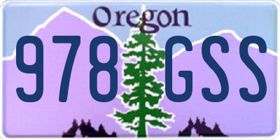 OR license plate 978GSS