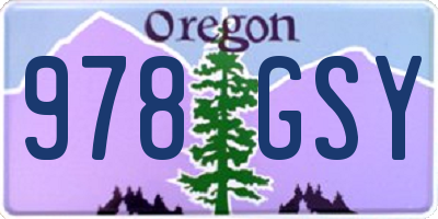 OR license plate 978GSY