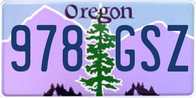 OR license plate 978GSZ