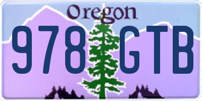 OR license plate 978GTB