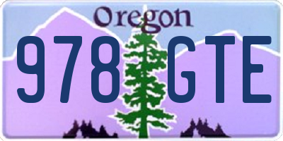 OR license plate 978GTE