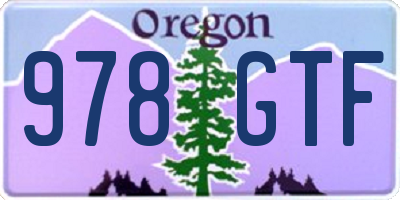 OR license plate 978GTF