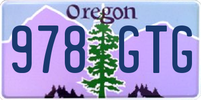 OR license plate 978GTG