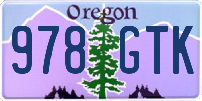 OR license plate 978GTK