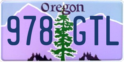 OR license plate 978GTL