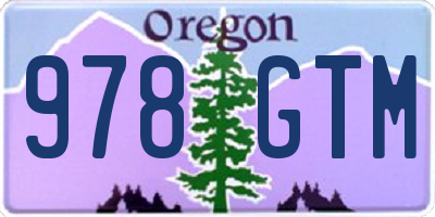 OR license plate 978GTM