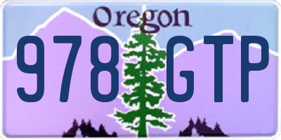 OR license plate 978GTP