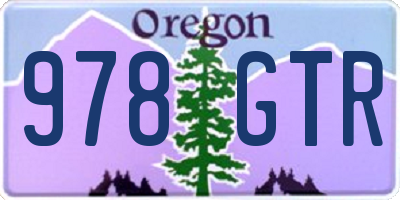 OR license plate 978GTR
