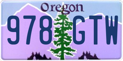 OR license plate 978GTW