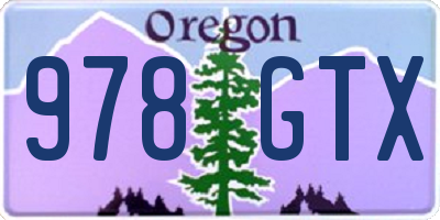 OR license plate 978GTX