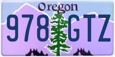 OR license plate 978GTZ