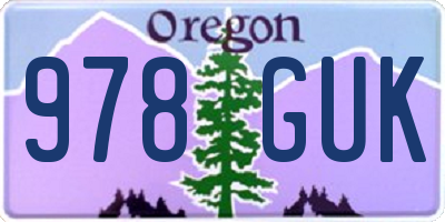OR license plate 978GUK