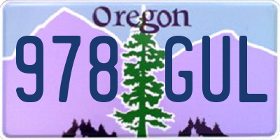OR license plate 978GUL