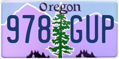 OR license plate 978GUP