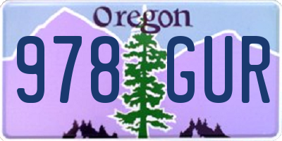 OR license plate 978GUR