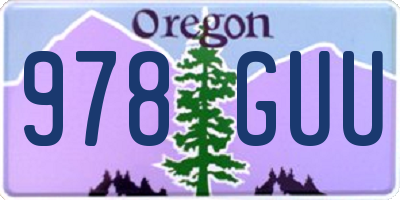 OR license plate 978GUU