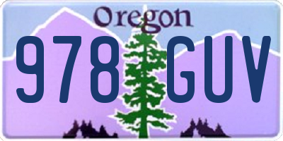OR license plate 978GUV