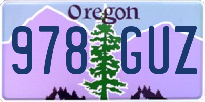 OR license plate 978GUZ