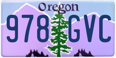 OR license plate 978GVC